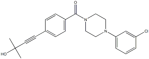 4-(4-{[4-(3-chlorophenyl)-1-piperazinyl]carbonyl}phenyl)-2-methyl-3-butyn-2-ol 结构式