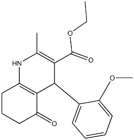 ethyl 4-(2-methoxyphenyl)-2-methyl-5-oxo-1,4,5,6,7,8-hexahydro-3-quinolinecarboxylate 结构式