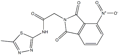 2-{4-nitro-1,3-dioxo-1,3-dihydro-2H-isoindol-2-yl}-N-(5-methyl-1,3,4-thiadiazol-2-yl)acetamide 结构式