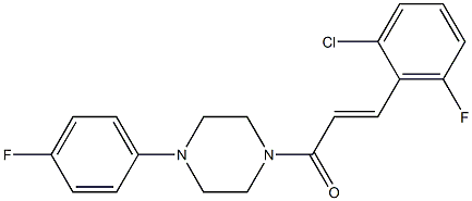 1-[3-(2-chloro-6-fluorophenyl)acryloyl]-4-(4-fluorophenyl)piperazine 结构式