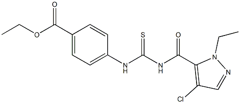 ethyl 4-[({[(4-chloro-1-ethyl-1H-pyrazol-5-yl)carbonyl]amino}carbothioyl)amino]benzoate 结构式