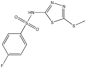 4-fluoro-N-[5-(methylsulfanyl)-1,3,4-thiadiazol-2-yl]benzenesulfonamide 结构式