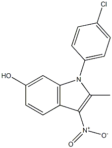 1-(4-chlorophenyl)-3-nitro-2-methyl-1H-indol-6-ol 结构式