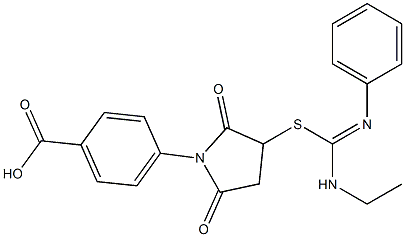 4-(3-{[(ethylamino)(phenylimino)methyl]sulfanyl}-2,5-dioxo-1-pyrrolidinyl)benzoic acid 结构式