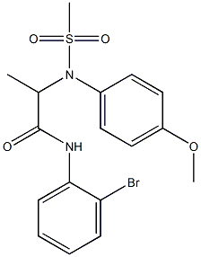 N-(2-bromophenyl)-2-[4-methoxy(methylsulfonyl)anilino]propanamide 结构式