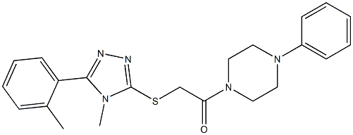 4-methyl-5-(2-methylphenyl)-4H-1,2,4-triazol-3-yl 2-oxo-2-(4-phenyl-1-piperazinyl)ethyl sulfide 结构式