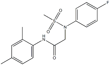 N-(2,4-dimethylphenyl)-2-[4-fluoro(methylsulfonyl)anilino]acetamide 结构式