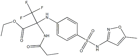 ethyl 3,3,3-trifluoro-2-(4-{[(5-methyl-3-isoxazolyl)amino]sulfonyl}anilino)-2-(propionylamino)propanoate 结构式