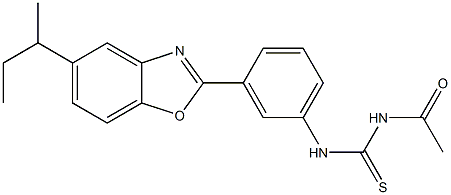 N-acetyl-N'-[3-(5-sec-butyl-1,3-benzoxazol-2-yl)phenyl]thiourea 结构式