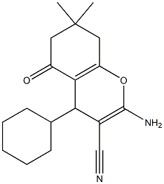 2-amino-4-cyclohexyl-7,7-dimethyl-5-oxo-5,6,7,8-tetrahydro-4H-chromene-3-carbonitrile 结构式