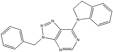 3-benzyl-7-(2,3-dihydro-1H-indol-1-yl)-3H-[1,2,3]triazolo[4,5-d]pyrimidine 结构式