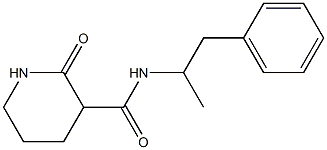N-(1-methyl-2-phenylethyl)-2-oxo-3-piperidinecarboxamide 结构式