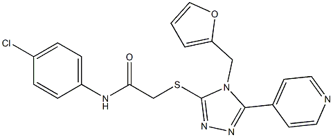 N-(4-chlorophenyl)-2-{[4-(furan-2-ylmethyl)-5-pyridin-4-yl-4H-1,2,4-triazol-3-yl]sulfanyl}acetamide 结构式