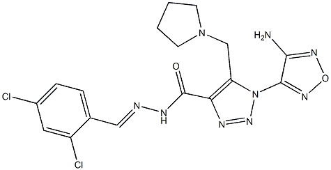 1-(4-amino-1,2,5-oxadiazol-3-yl)-N'-(2,4-dichlorobenzylidene)-5-(1-pyrrolidinylmethyl)-1H-1,2,3-triazole-4-carbohydrazide 结构式