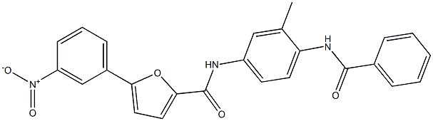 N-[4-(benzoylamino)-3-methylphenyl]-5-{3-nitrophenyl}-2-furamide 结构式