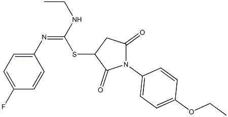 1-(4-ethoxyphenyl)-2,5-dioxo-3-pyrrolidinyl N-ethyl-N'-(4-fluorophenyl)imidothiocarbamate 结构式