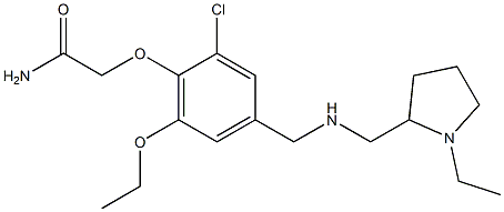 2-[2-chloro-6-ethoxy-4-({[(1-ethyl-2-pyrrolidinyl)methyl]amino}methyl)phenoxy]acetamide 结构式
