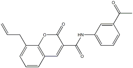 N-(3-acetylphenyl)-8-allyl-2-oxo-2H-chromene-3-carboxamide 结构式