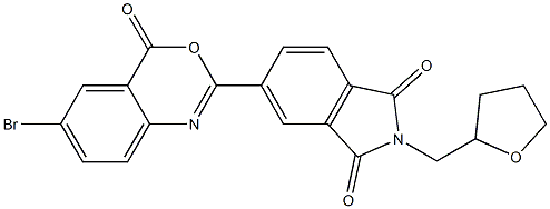 5-(6-bromo-4-oxo-4H-3,1-benzoxazin-2-yl)-2-(tetrahydro-2-furanylmethyl)-1H-isoindole-1,3(2H)-dione 结构式