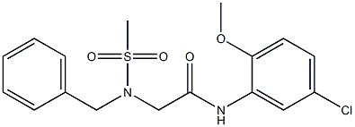 2-[benzyl(methylsulfonyl)amino]-N-(5-chloro-2-methoxyphenyl)acetamide 结构式