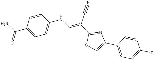 4-({2-cyano-2-[4-(4-fluorophenyl)-1,3-thiazol-2-yl]vinyl}amino)benzamide 结构式