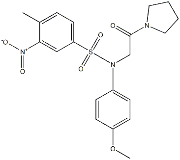 3-nitro-N-(4-methoxyphenyl)-4-methyl-N-[2-oxo-2-(1-pyrrolidinyl)ethyl]benzenesulfonamide 结构式