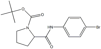 1,1-dimethylethyl 2-{[(4-bromophenyl)amino]carbonyl}pyrrolidine-1-carboxylate 结构式