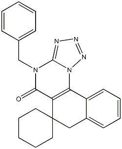 4-benzyl-6,7-dihydrospiro(benzo[h]tetraazolo[1,5-a]quinazoline-6,1'-cyclohexane)-5(4H)-one 结构式