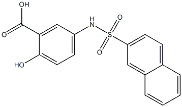 2-hydroxy-5-[(2-naphthylsulfonyl)amino]benzoic acid 结构式