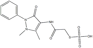 S-{2-[(1,5-dimethyl-3-oxo-2-phenyl-2,3-dihydro-1H-pyrazol-4-yl)amino]-2-oxoethyl} hydrogen thiosulfate 结构式