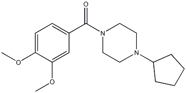 1-cyclopentyl-4-(3,4-dimethoxybenzoyl)piperazine 结构式