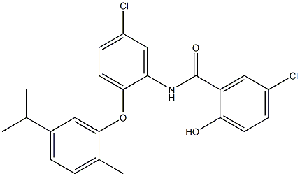 5-chloro-N-[5-chloro-2-(5-isopropyl-2-methylphenoxy)phenyl]-2-hydroxybenzamide 结构式