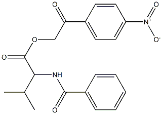 2-{4-nitrophenyl}-2-oxoethyl 3-methyl-2-[(phenylcarbonyl)amino]butanoate 结构式