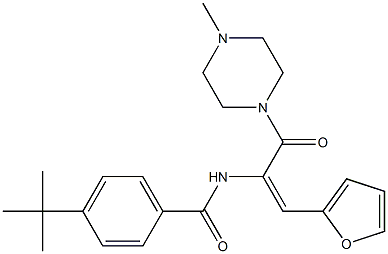 4-tert-butyl-N-{2-(2-furyl)-1-[(4-methyl-1-piperazinyl)carbonyl]vinyl}benzamide 结构式