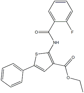 ethyl 2-[(2-fluorobenzoyl)amino]-5-phenylthiophene-3-carboxylate 结构式