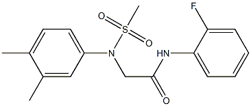 2-[3,4-dimethyl(methylsulfonyl)anilino]-N-(2-fluorophenyl)acetamide 结构式