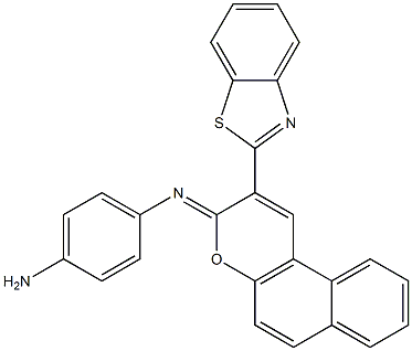 N-(4-aminophenyl)-N-[2-(1,3-benzothiazol-2-yl)-3H-benzo[f]chromen-3-ylidene]amine 结构式