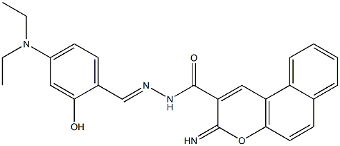 N'-[4-(diethylamino)-2-hydroxybenzylidene]-3-imino-3H-benzo[f]chromene-2-carbohydrazide 结构式