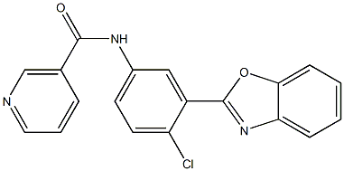 N-[3-(1,3-benzoxazol-2-yl)-4-chlorophenyl]nicotinamide 结构式