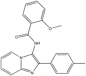 2-methoxy-N-[2-(4-methylphenyl)imidazo[1,2-a]pyridin-3-yl]benzamide 结构式