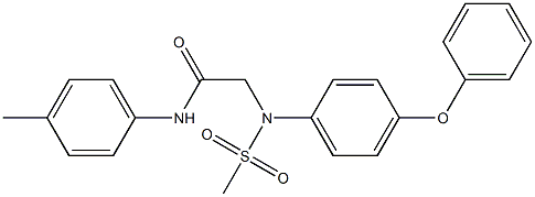 N-(4-methylphenyl)-2-[(methylsulfonyl)-4-phenoxyanilino]acetamide 结构式