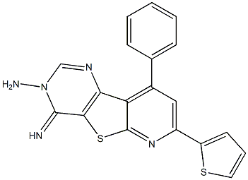 4-imino-9-phenyl-7-(2-thienyl)pyrido[3',2':4,5]thieno[3,2-d]pyrimidin-3(4H)-ylamine 结构式