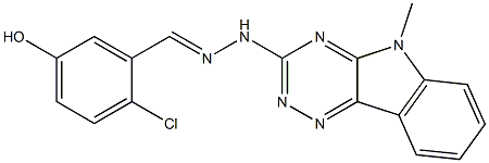 2-chloro-5-hydroxybenzaldehyde (5-methyl-5H-[1,2,4]triazino[5,6-b]indol-3-yl)hydrazone 结构式