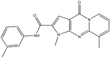 1,9-dimethyl-N-(3-methylphenyl)-4-oxo-1,4-dihydropyrido[1,2-a]pyrrolo[2,3-d]pyrimidine-2-carboxamide 结构式