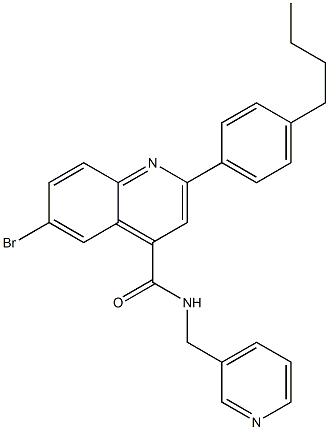 6-bromo-2-(4-butylphenyl)-N-(3-pyridinylmethyl)-4-quinolinecarboxamide 结构式