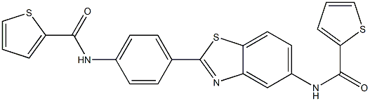 N-(2-{4-[(2-thienylcarbonyl)amino]phenyl}-1,3-benzothiazol-5-yl)-2-thiophenecarboxamide 结构式