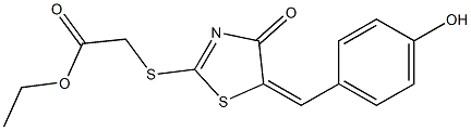 ethyl {[5-(4-hydroxybenzylidene)-4-oxo-4,5-dihydro-1,3-thiazol-2-yl]sulfanyl}acetate 结构式