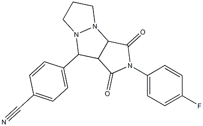 4-[2-(4-fluorophenyl)-1,3-dioxooctahydro-5H-pyrazolo[1,2-a]pyrrolo[3,4-c]pyrazol-9-yl]benzonitrile 结构式