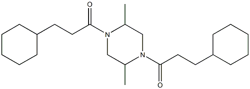 1,4-bis(3-cyclohexylpropanoyl)-2,5-dimethylpiperazine 结构式
