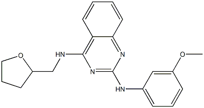 N-[2-(3-methoxyanilino)-4-quinazolinyl]-N-(tetrahydro-2-furanylmethyl)amine 结构式
